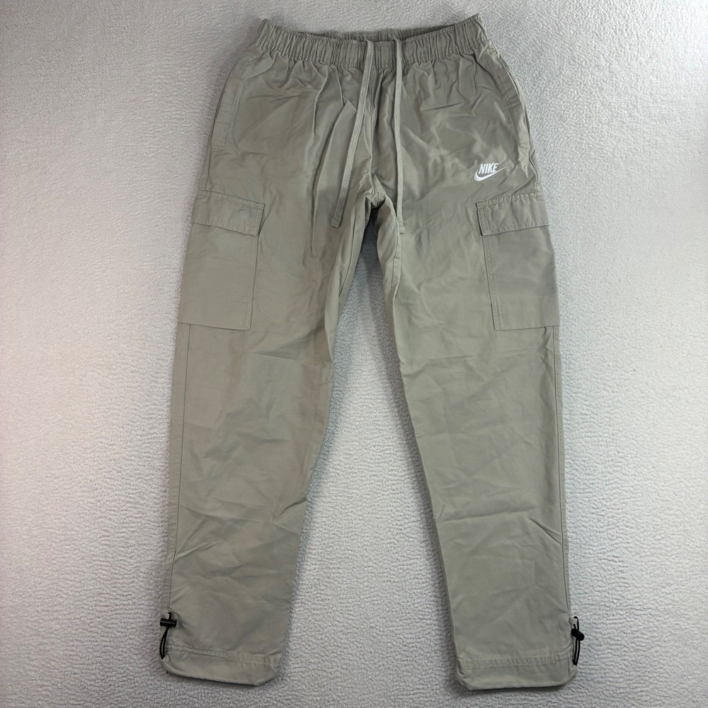 Nike Cargo Pants Men S Beige Woven Jogger Nylon Utility Drawstring CU4325-230